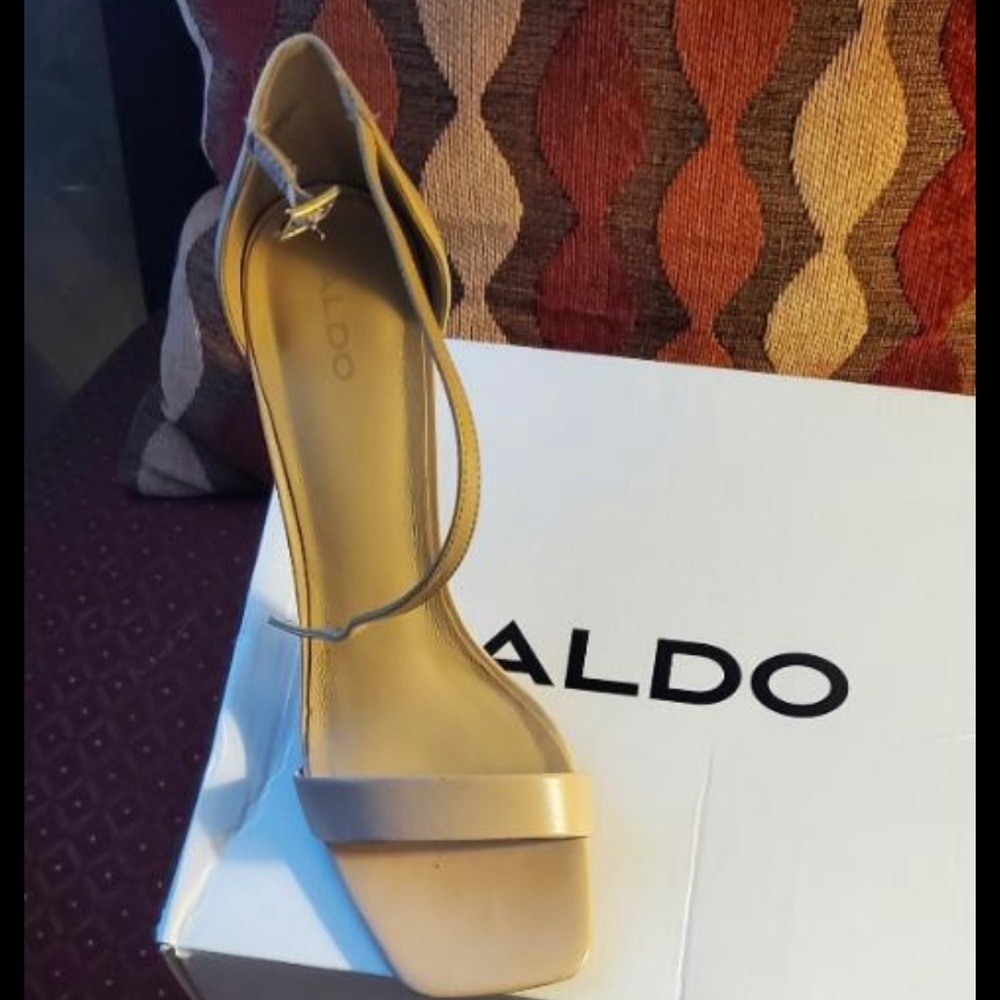 ALDO Open Square Toe Nude Heel